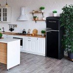 Galanz 12 Cu Ft Retro Black Dual Door Fridge