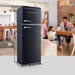 Galanz 12 Cu Ft Retro Black Dual Door Fridge