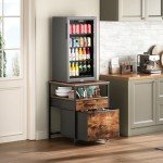 Herture Mini Fridge Stand with 3 Storage Options
