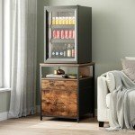 Herture Mini Fridge Stand with 3 Storage Options