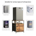 Herture Mini Fridge Stand with 3 Storage Options
