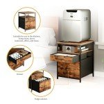 Herture Mini Fridge Stand with 3 Storage Options