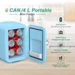 CROWNFUL 4L Mini Fridge - Portable Cooler & Warmer