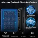 16-Bottle Freestanding Wine Cooler with Glass Door