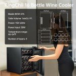 16-Bottle Freestanding Wine Cooler with Glass Door