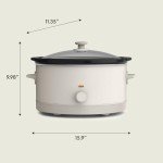 Bella 6.0 Qt Manual Slow Cooker with Nonstick Coating