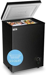 Compact 3.5 Cu.Ft Mini Chest Freezer with Basket