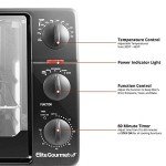 Elite Gourmet XL Countertop Toaster Oven, Black