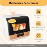 WUSILILU 800W Portable Countertop Dishwasher with Drying