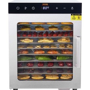 VEVOR 10-Tray Stainless Steel Food Dehydrator 800W