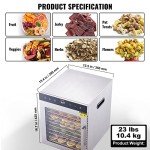VEVOR 10-Tray Stainless Steel Food Dehydrator 800W