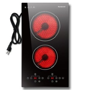 Compact 2 Burner Electric Cooktop with Touch Control
