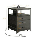 Herture Mini Fridge Stand with Rollable Storage