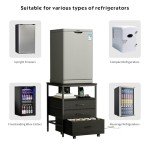 Herture Mini Fridge Stand with Rollable Storage