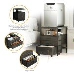 Herture Mini Fridge Stand with Rollable Storage