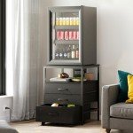 Herture Mini Fridge Stand with Rollable Storage