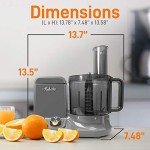 NutriChef 2L Quiet Food Processor with 6 Blades