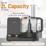 NutriChef 2L Quiet Food Processor with 6 Blades