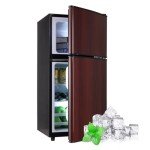 Oditton Krib Bling Compact Refrigerator, Wood Finish