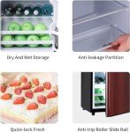 Oditton Krib Bling Compact Refrigerator, Wood Finish