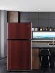 Oditton Krib Bling Compact Refrigerator, Wood Finish
