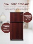 Oditton Krib Bling Compact Refrigerator, Wood Finish