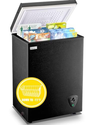Compact 3.5 CU.FT Chest Freezer with Removable Basket