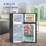 BANGSON Compact Refrigerator with Freezer - 4.0 Cu.Ft