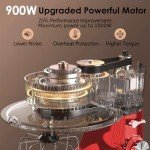 900W 8.5 QT Professional Stand Mixer - Red