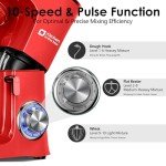 900W 8.5 QT Professional Stand Mixer - Red