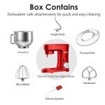 900W 8.5 QT Professional Stand Mixer - Red