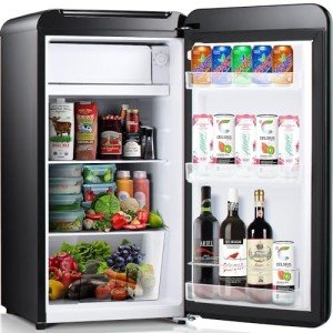 Kismile Retro Mini Fridge with Freezer - Black