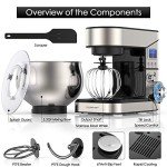Stainless Steel 5.3-QT Stand Mixer with LCD Display
