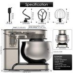Stainless Steel 5.3-QT Stand Mixer with LCD Display