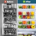 NISILIN 14-Pack Clear Fridge Organizer Bins