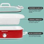 Elite Gourmet 3.5Qt Casserole Slow Cooker, Red
