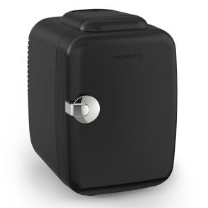 CROWNFUL 4L Portable Mini Fridge - Black