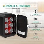 CROWNFUL 4L Portable Mini Fridge - Black