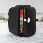 CROWNFUL 4L Portable Mini Fridge - Black