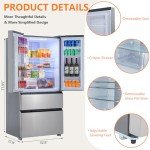 GarveeHome 36-Inch French Door Refrigerator, 18.8 Cu. Ft