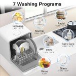 Cobuy Compact Countertop Portable Dishwasher with 7 Programs