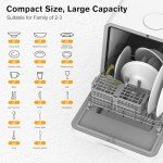 Cobuy Compact Countertop Portable Dishwasher with 7 Programs