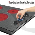 Karinear 30" 4-Burner Electric Cooktop with Knob Control