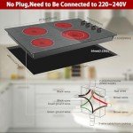 Karinear 30" 4-Burner Electric Cooktop with Knob Control