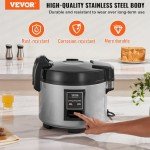 VEVOR 45-Cup Commercial Rice Cooker and Warmer