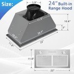 ONEEON 24" Stainless Steel Range Hood Insert