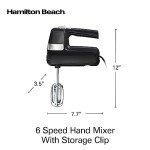 Hamilton Beach 6-Speed Electric Hand Mixer, Black