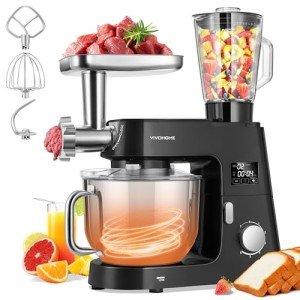 VIVOHOME 9-in-1 Stand Mixer with Timer and Attachments