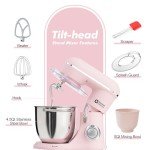Rose Pink Stand Mixer with 2 Bowls & Attachments