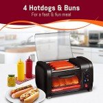 Elite Gourmet Hot Dog Toaster Oven, 4 Bun Capacity